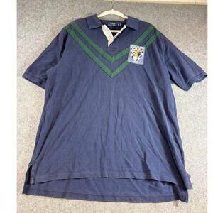 Polo Ralph Lauren Rugby Polo Shirt Men XLT Chevron Stripe 1967 Crest Logo Preppy